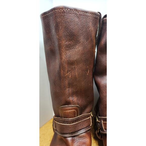 Frye Harness Boots Mens 87250 Distressed Brown Leather Motorcycle 15M main image 12